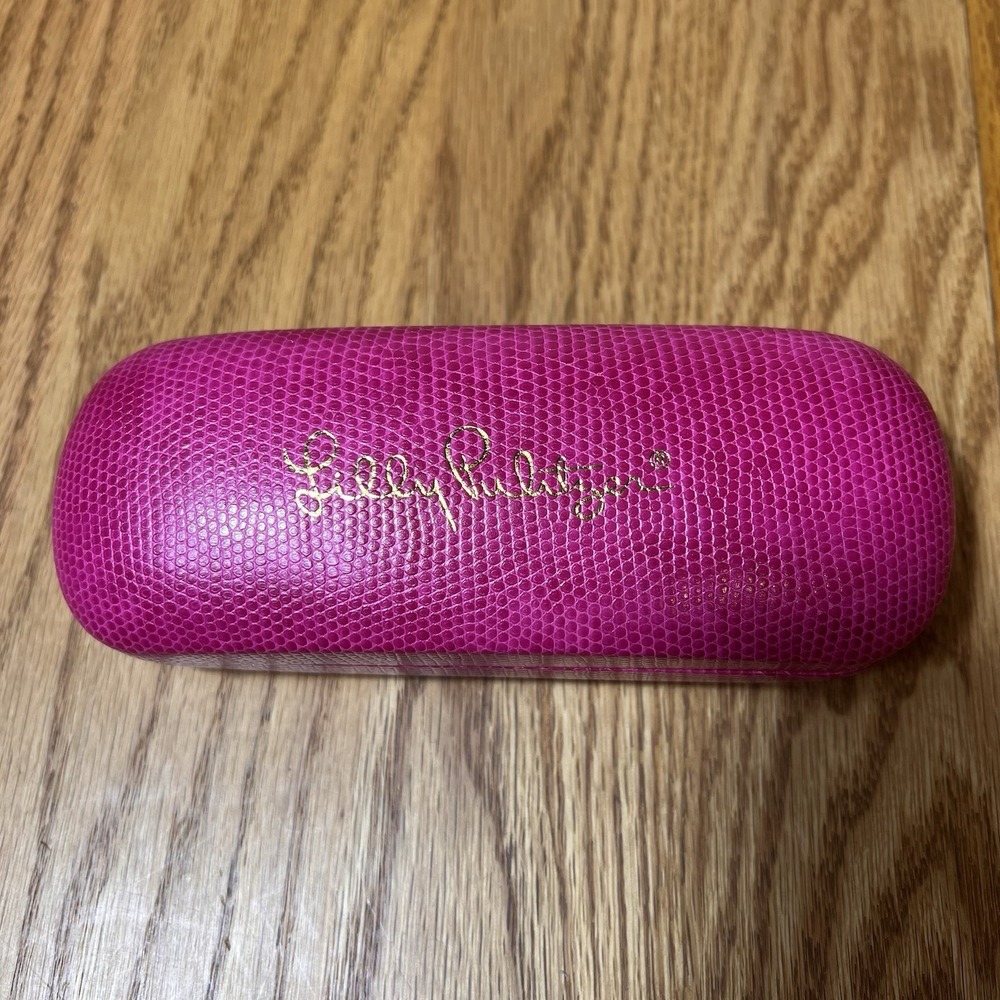 Lily Pulitzer Eye Glasses Case Hot Magenta Pink Hard Clamshell